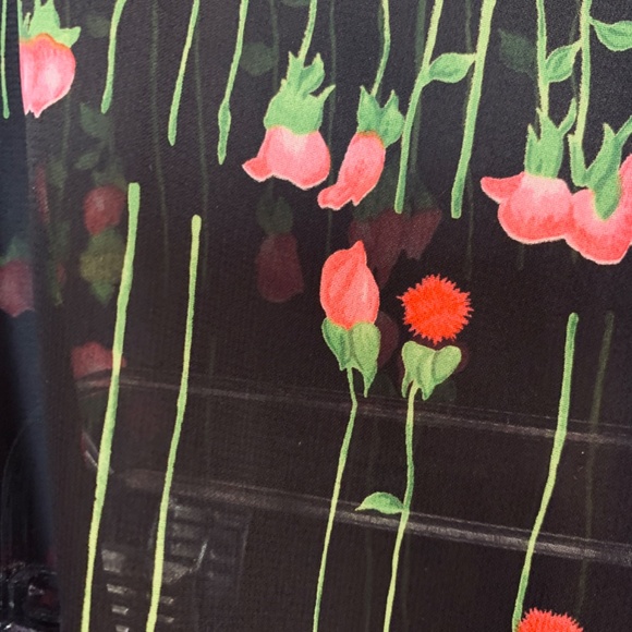 Josie Natori Two Piece Set Sheer Robe & Pant Small Floral Vintage Fairy Whimsy - Picture 4 of 12